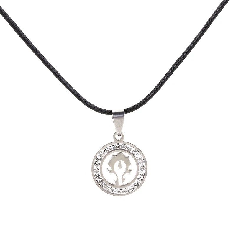 Ювелирные изделия из нержавеющей стали подвеска с кристаллами World of Warcraft Horde Alliance