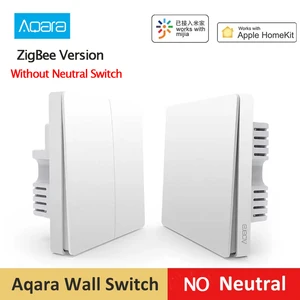 Умный настенный выключатель Xiaomi Aqara ZigBee, управление светом, один пожарный провод, без нейтрального переключателя, 123 кнопки, D1 Gateway 3 концентратора