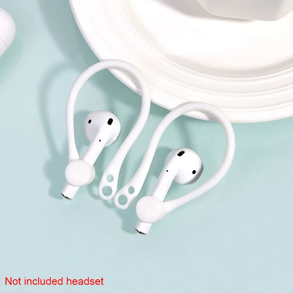

1 Pair Soft Indoor Outdoor Work Smooth Edge Sports Earhook Protective Anti-lost Silicone Lightweight Cycling For Apple Earphone