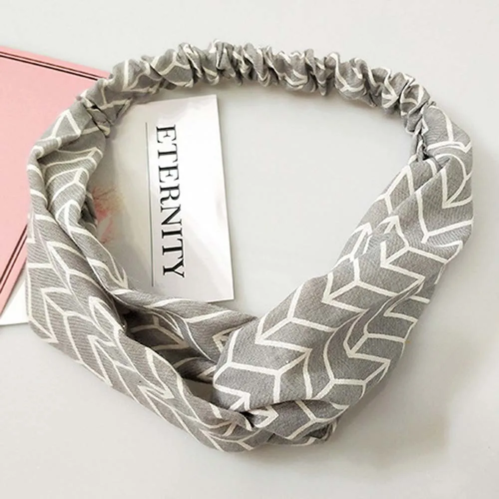 Женская повязка на голову с завязками летняя эластичная узлом-тюрбаном