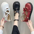 Туфли униформы JK женские, милая японская обувь в стиле лолита, туфли для косплея, туфли на плоской подошве, розовые, белые, красные