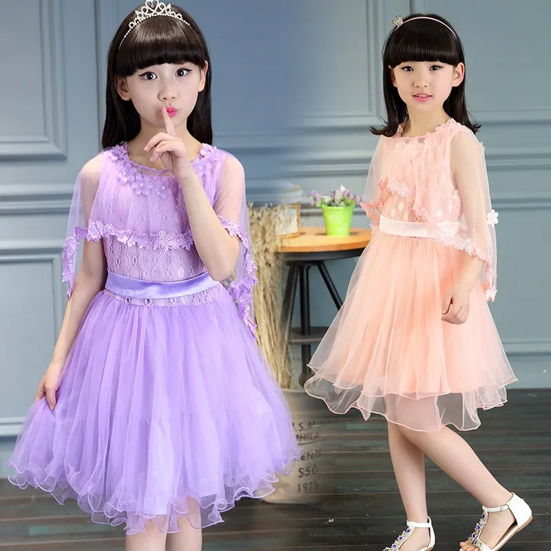 Летнее праздничное платье для девочек кружевное детское свадебное платье-пачка