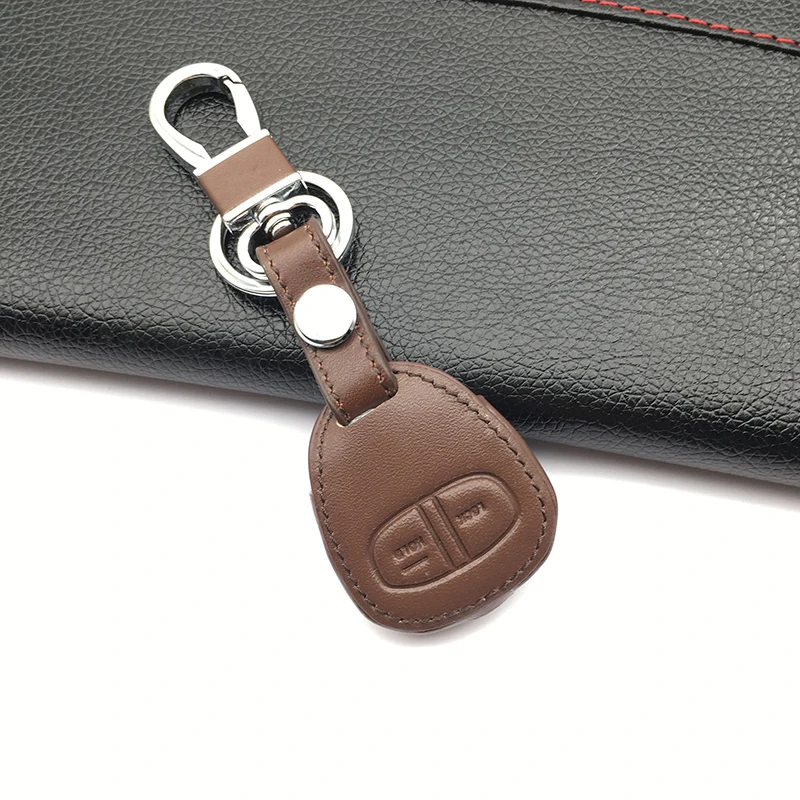 

New design Genuine Leather cover wallet key remote case For Mitsubishi outlander ASX colt LANCER Grandis Pajero sport 2 buttons