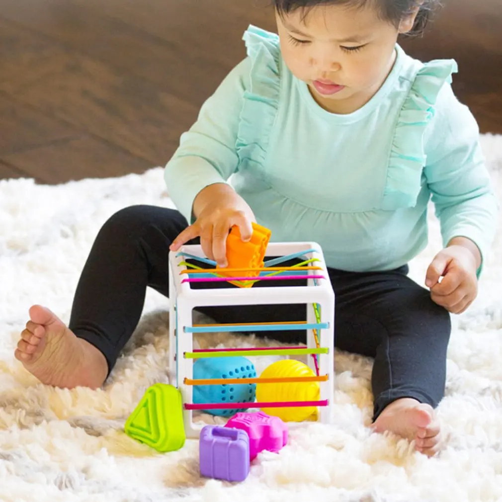 

1PC Educational Cube Bricks Animal Geometric Shape Matching Blocks Sorting Box Plastic Baby Intelligence Toy Building Blocks