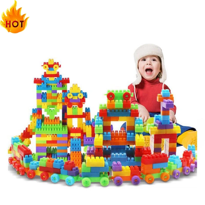 

104Pcs/bag Children large particles plastic building baby kindergarten early education DIY assembled