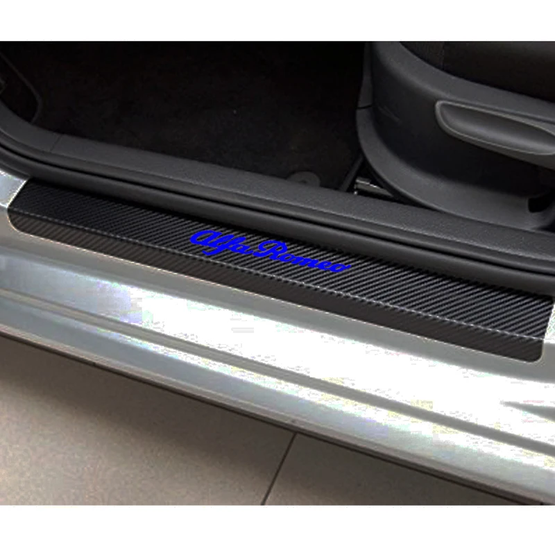 Carbon Fiber Vinyl Door Sill Protector Sticker For Alfa Romeo 159 147 156 Giulietta Mito Car Accessories | Автомобили и мотоциклы