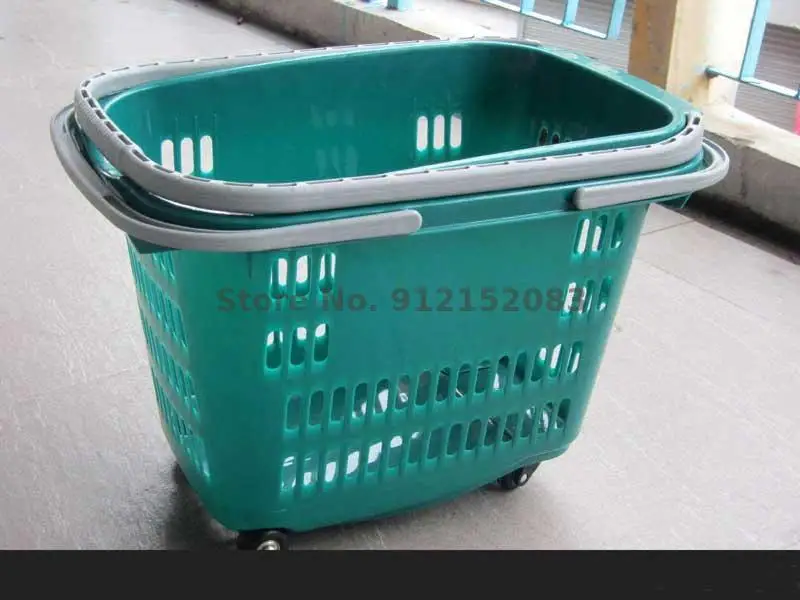 Увеличение на заказ четырехколесного тележки корзина для покупок супермаркет Торговый центр пластиковый магазин удобство Store Ktv Shopp.