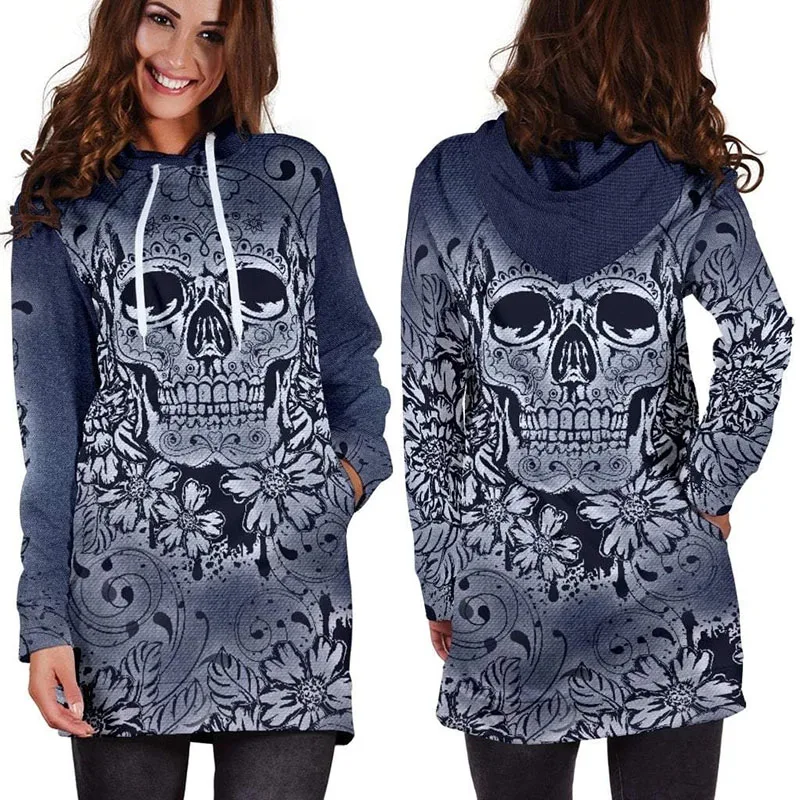 2019 с длинными рукавами худи пуловеры топы Большие европейские Размеры череп