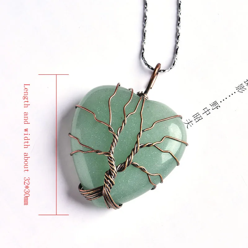 Подвески из натурального кристалла в форме сердца подвески дерева жизни с