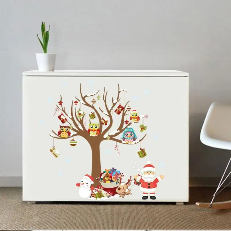DIY рождественская Наклейка на стену s для дома гостиной стены окна витринное
