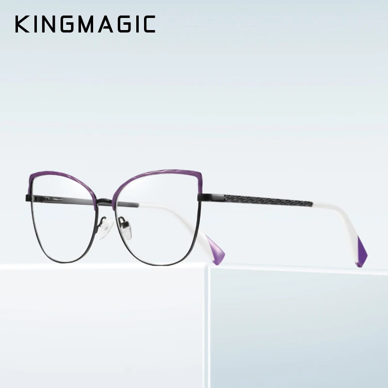 

KINGMAGIC Computer Glasses Oval Rays Radiation Gamin Eyewear Plastic Titanium Frames Brand Anti Blue Light Glasses Frames Women