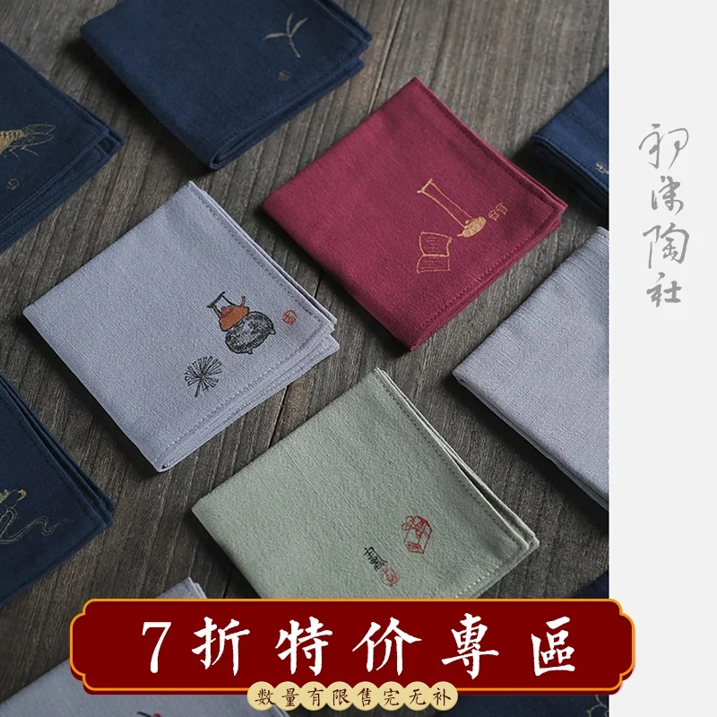 

Ручная роспись льняной маленький чайный коврик для стола флаг китайский дзен Чай Аксессуары хлопковая и льняная скатерть художественная в...