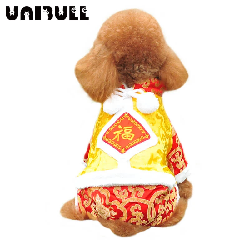 

Tang Suit Teddy Winter Clothes Cotton Clothes dog Four-legged Cotton Clothes Pet Clothes Bichon Frise Chinese New Year Tang