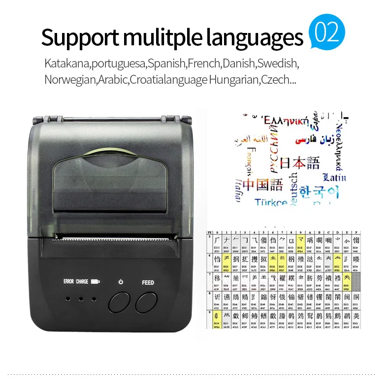 Portable Mini Bluetooth Printer Thermal Receipt Printer Pocket Ticket Machine For Mobile Phone Android iOS PC 58mm