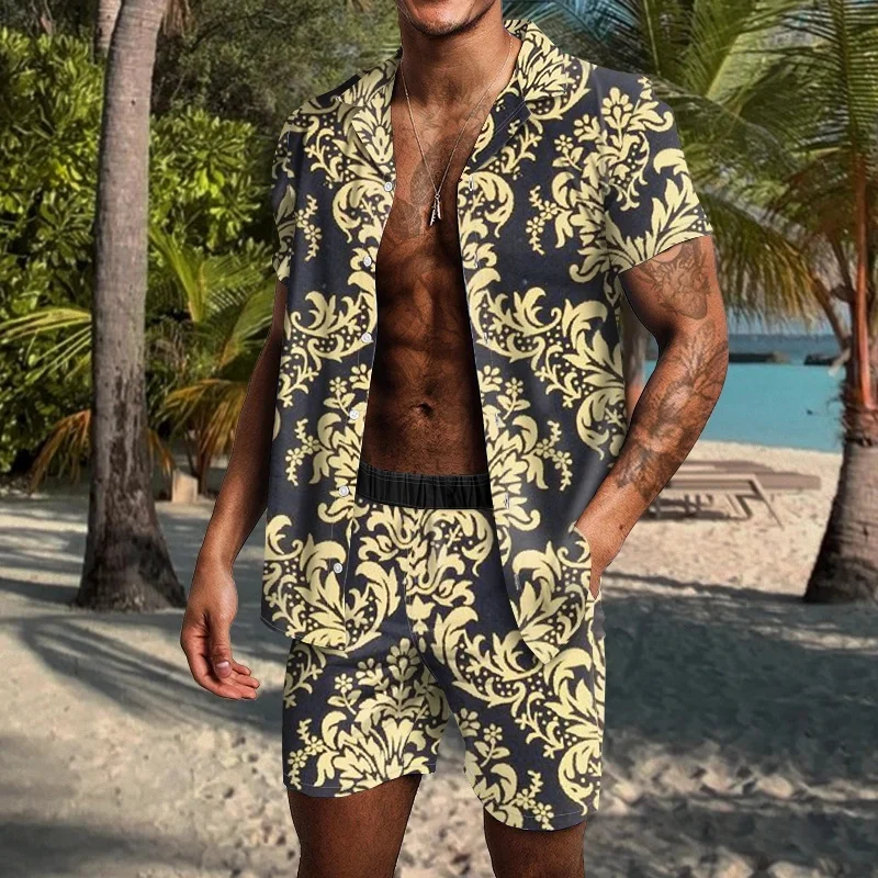 

2021 New Summer Men's Personalized Shirt Short Sleeved Top Trendy Pants Man Unique 3D Shirt Youthful Vigorous Style