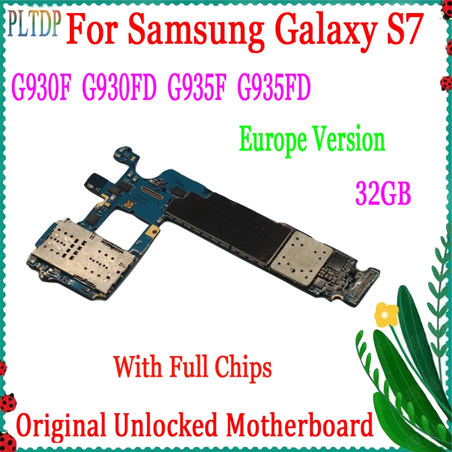Оригинальная разблокированная материнская плата 32 ГБ для Samsung Galaxy S7 G930F G930FD G935F