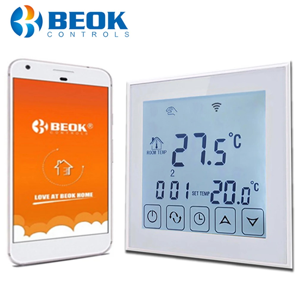 

Beok WIFI Thermostat Programmable Smart Home LCD Screen Floor Heating 16A Temperature Controller Works with Google Home Alexa