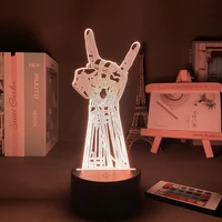 3d light punk style for bedroom decor nightlight led color changing touch sensor acrylic johnny silverhands led night light gift