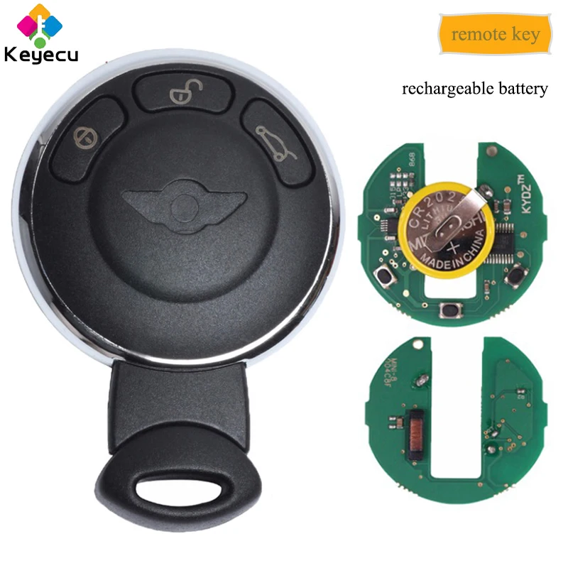 Перезаряжаемый дистанционный ключ KEYECU с 3 кнопками 315 мгц ID46 чип брелок для BMW Mini