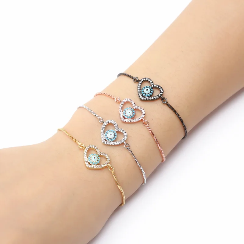 Женский браслет с подвеской в виде сердца 4 цвета | Украшения и аксессуары