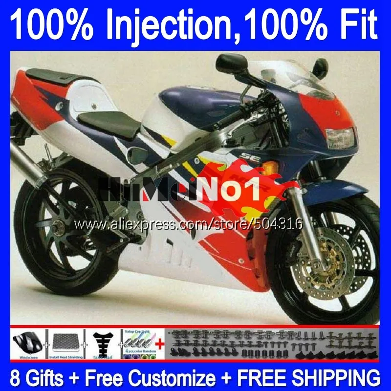 

Injection For HONDA NSR250R MC21 PGM3 1990 1991 1992 1993 132MC.65 NSR250 NSR 250 R RR NSR 250R white blue 90 91 92 93 Fairing