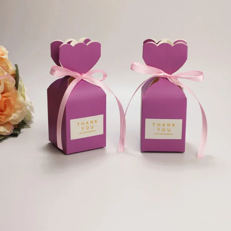 Purple 2 10 шт многоцветная коробка для свадебного торжества и сумки сладкие подарочные коробки для конфет для свадьбы детский душ День рождения сувениры для гостей вечерние - Цвет: Purple 2