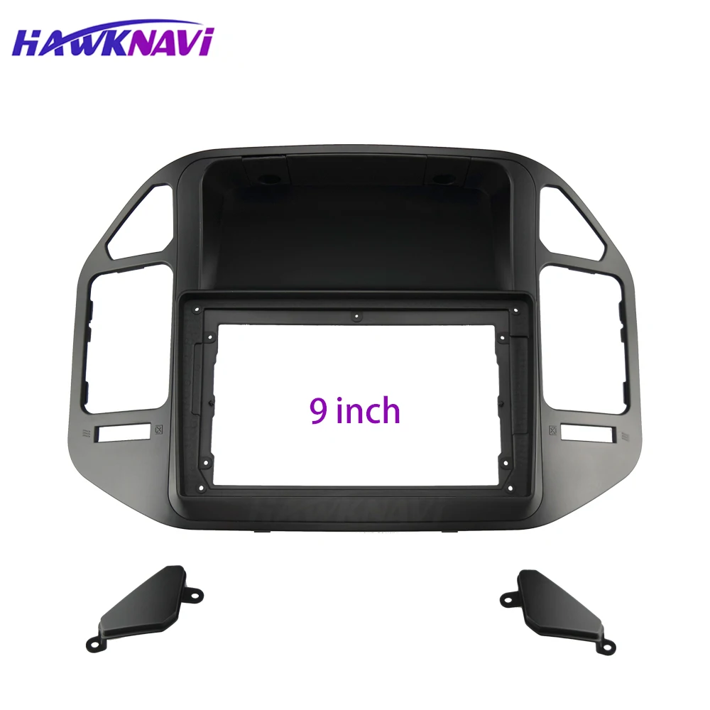 

2Din 9 Inch Car Stereo Radio Frame for Mitsubishi V73 Pajero 2004-2011 Auto Audio GPS Modified Face Mount Fascia Bezel Trim Kit