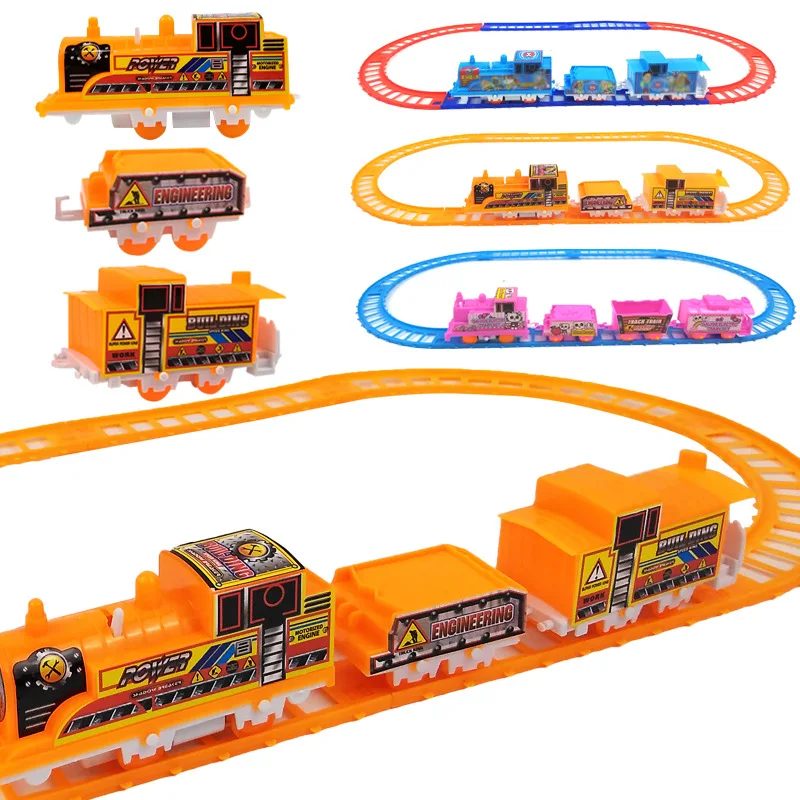

Electric Train Toy Creative Splicing Set Toys Children's Puzzle Night Market Booth Cartoon Toys Parent-child Interactive Game