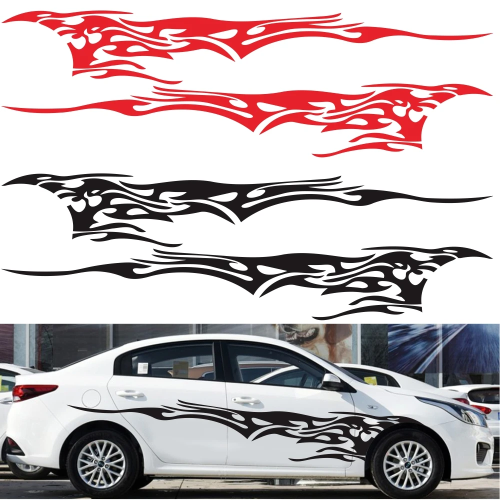 

2x Car Vinyl Decal Graphics Side Flame element Stickers Body Generic Decal Sticker Accessories