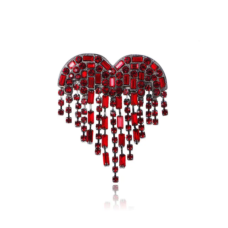 Женские Броши с кристаллами в форме сердца оптовые цены винтажные металлические