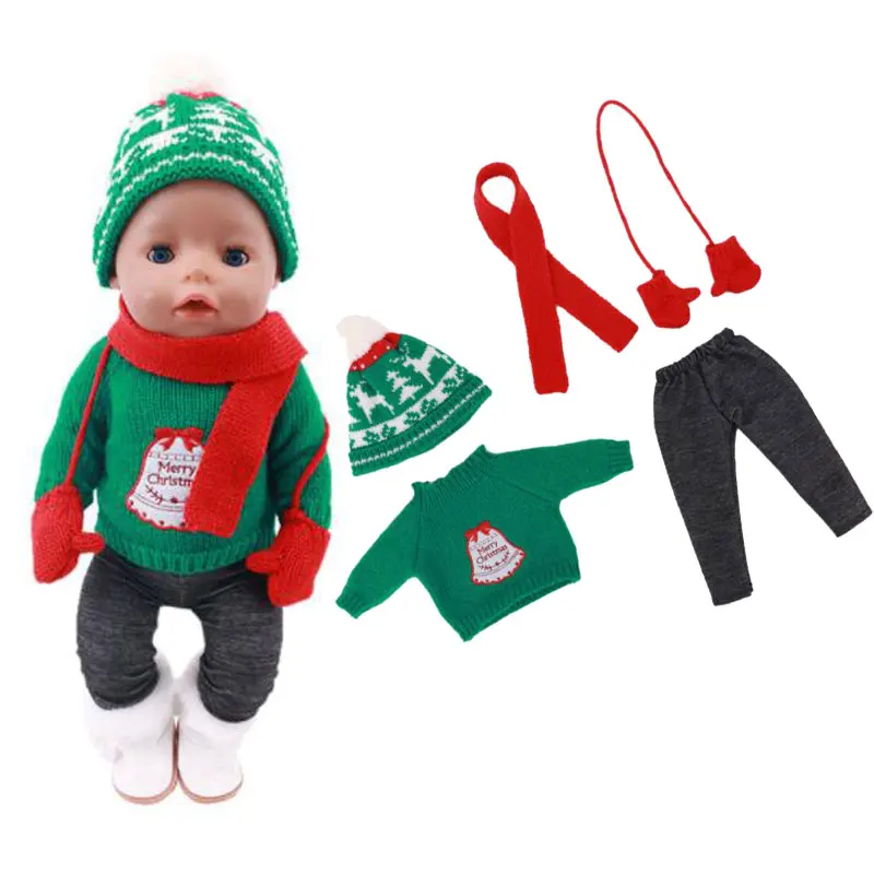 Новинка 2020 Рождественский свитер подходит для куклы-младенца 43 см 17 дюймов