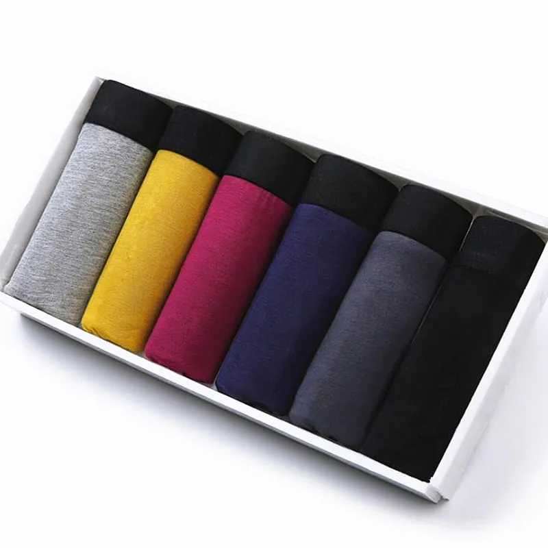 

6pcs/lot Boxer Men Bamboo Fiber Breathable Underpants Male Panties Hombre Black Underwear Man Elastic Mens Boxershorts Homme