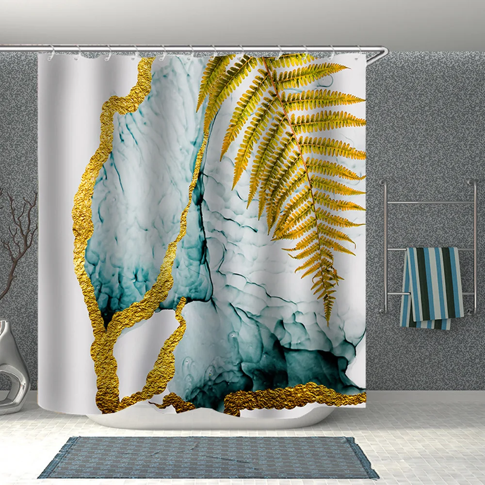 3d-принт мраморный геометрический комплект для ванной комнаты с занавеской душа