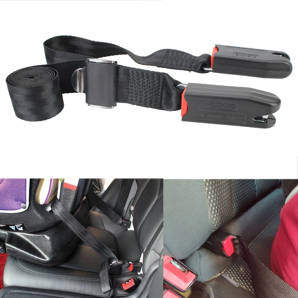 2-point Strap Universal Seat Fixing Band Isofix/Latch Interface Connection Strap Adjustable Car Child Safety Seat Belt 