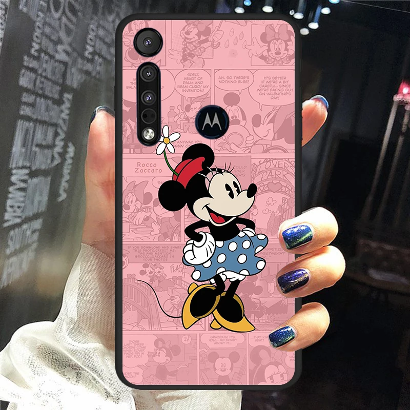 

Cute couple Disney Mickey for Motorola G9 G8 G E7 E6 One Play Marco Hyper Fusion Stylus Power Edge Plus Black Phone Case