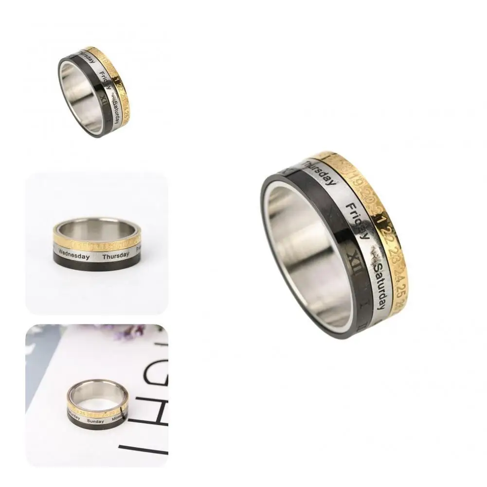 

Men Ring Trendy Lightweight Fine Workmanship Multi-purpose Men Rotating Ring for Decoration Fidget Ring Ring