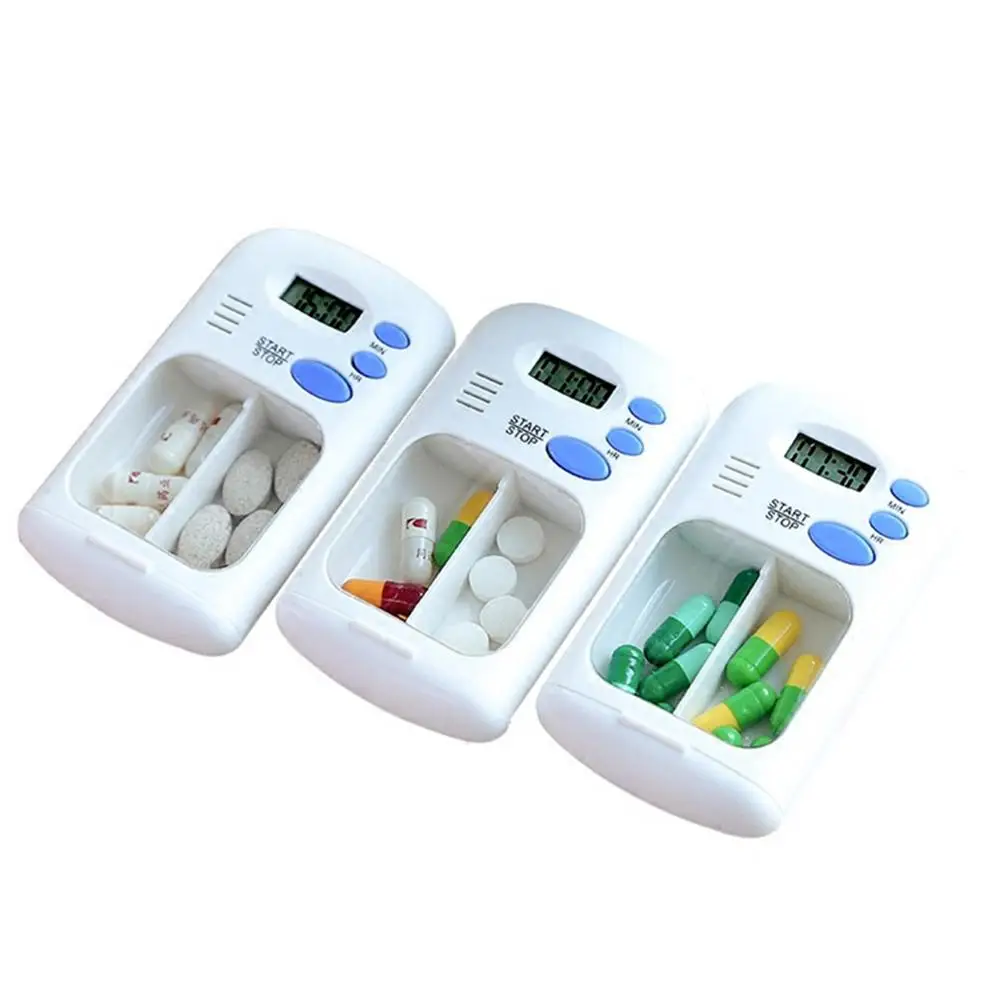 2 Grid pill box medicine Storage Box Electronic Timing Reminder Medicine Boxes Alarm Timer Pills Organizer Pill Drug Container | Дом и сад