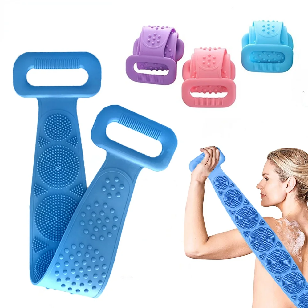 

Волшебный силиконовый скребок для спины, мягкие щетки для массажа тела для ванной, ремешок для душа, отшелушивающая кожа, чистящая пилинг, г...