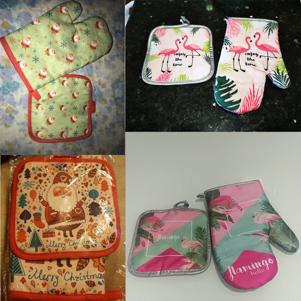 

Hawaiian Hibiscus Turtles Pattern 2pcs BBQ Potholders Oven Mitts Anti-Hot Gloves Pad Oven Non-Slip Glof Cooking Microwave