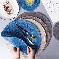 round table mat woven ramie placemats anti slip dining table mats non slip tableware bowl pads kitchen drink cup coasters