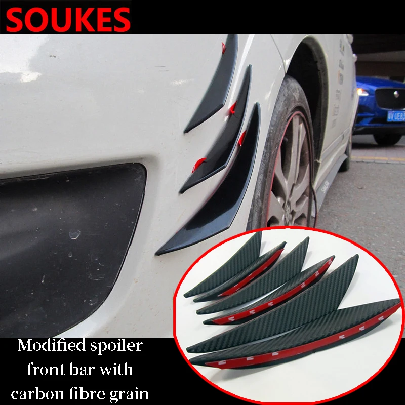 6 шт. резиновый спойлер на передний бампер автомобиля для Infiniti Buick Peugeot 307 206 407 3008 Seat