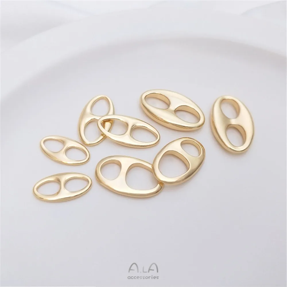 

Double hole pig nose oval connector DIY bracelet necklace earring clasp pendant accessories