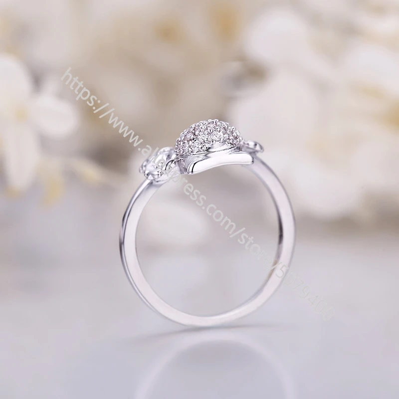 

Rubys Engagement Ring Cute Rabbit Anniversary Ring Art Deco Promise Ring White Gold-Plated CZ stone Silvers Anniversary Rings