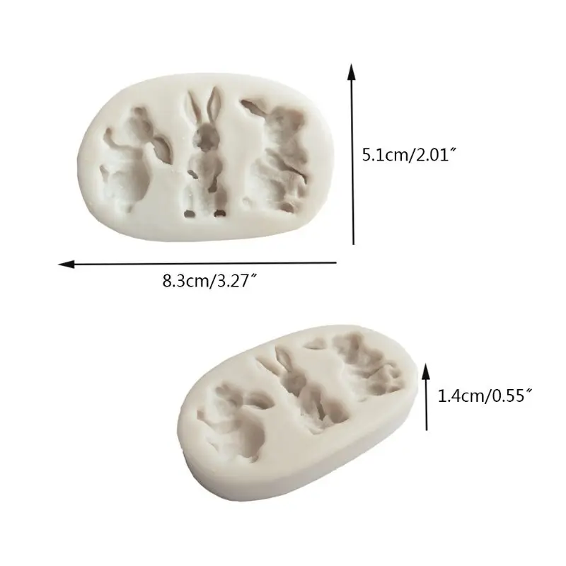 

3D Silicone Cake Mould Easter Three Rabbits Decorat Mold Chocolate Baking Tool