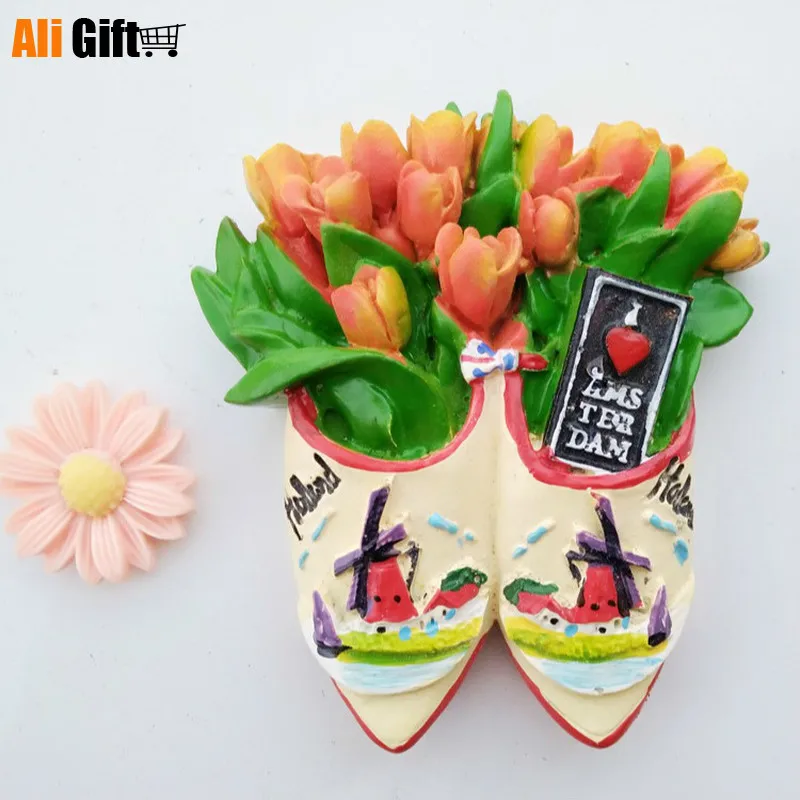 Мир Туризм Амстердам Нидерланды тюльпаны ветряная мельница Смола 3D холодильник