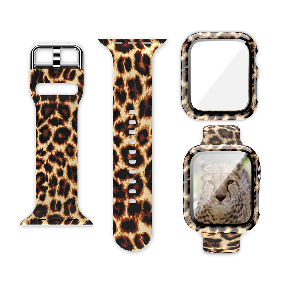 

for Apple Watch Band 40mm 44mm with Protective case Soft Silicone Wrist Strap Bracelet for iWatch SE Series 6 5 4 Bumper Cover