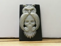57 0g%ef%bc%9bnatural crystal tai chi jade hand made owl skull square card