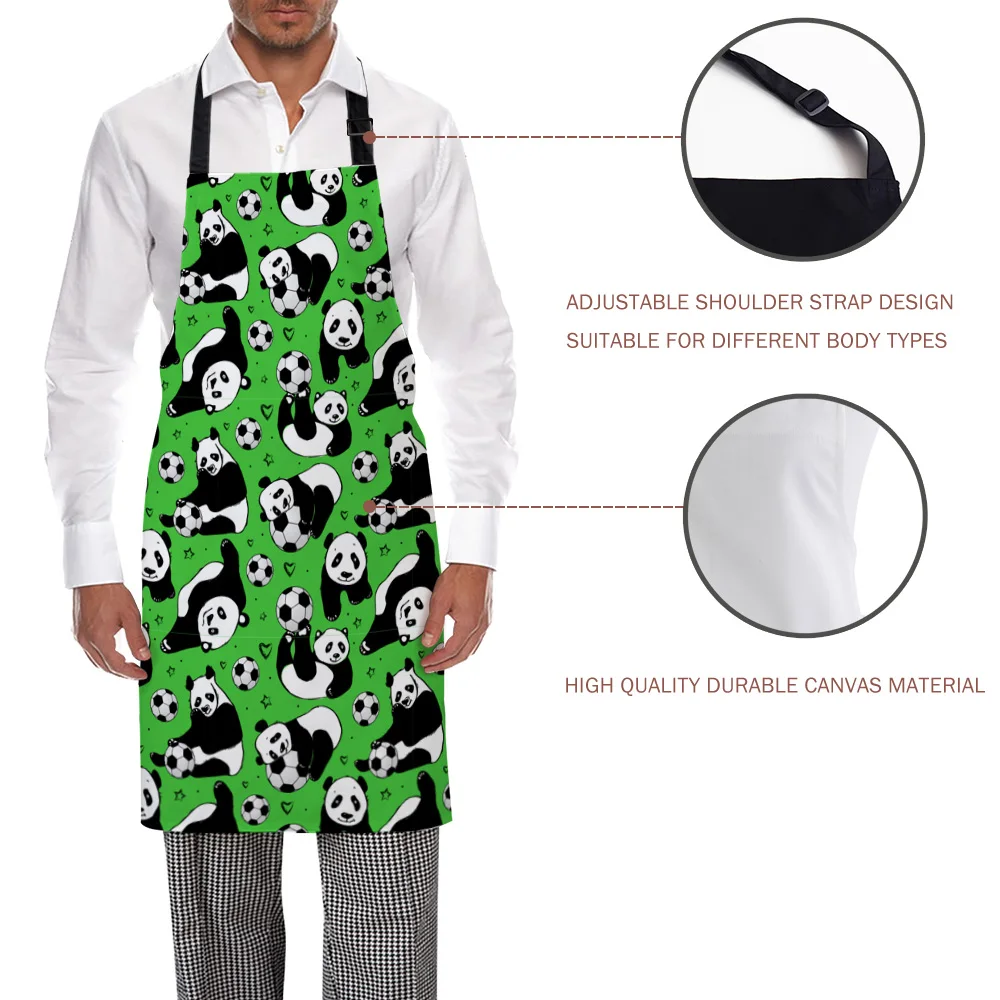 Tophome Кухонный Фартук панда фон зеленый Азиатский Футбол игры фартуки из парусины