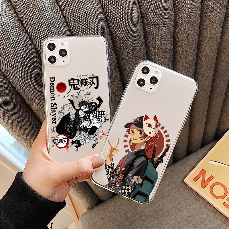 

Kamado Nezuko Kimetsu No Yaiba Demon Slayer Phone Cover For iPhone 11 12 Pro Max X XS XR Max 7 8 6s 7 8Plus SE2020 Soft TPU Case