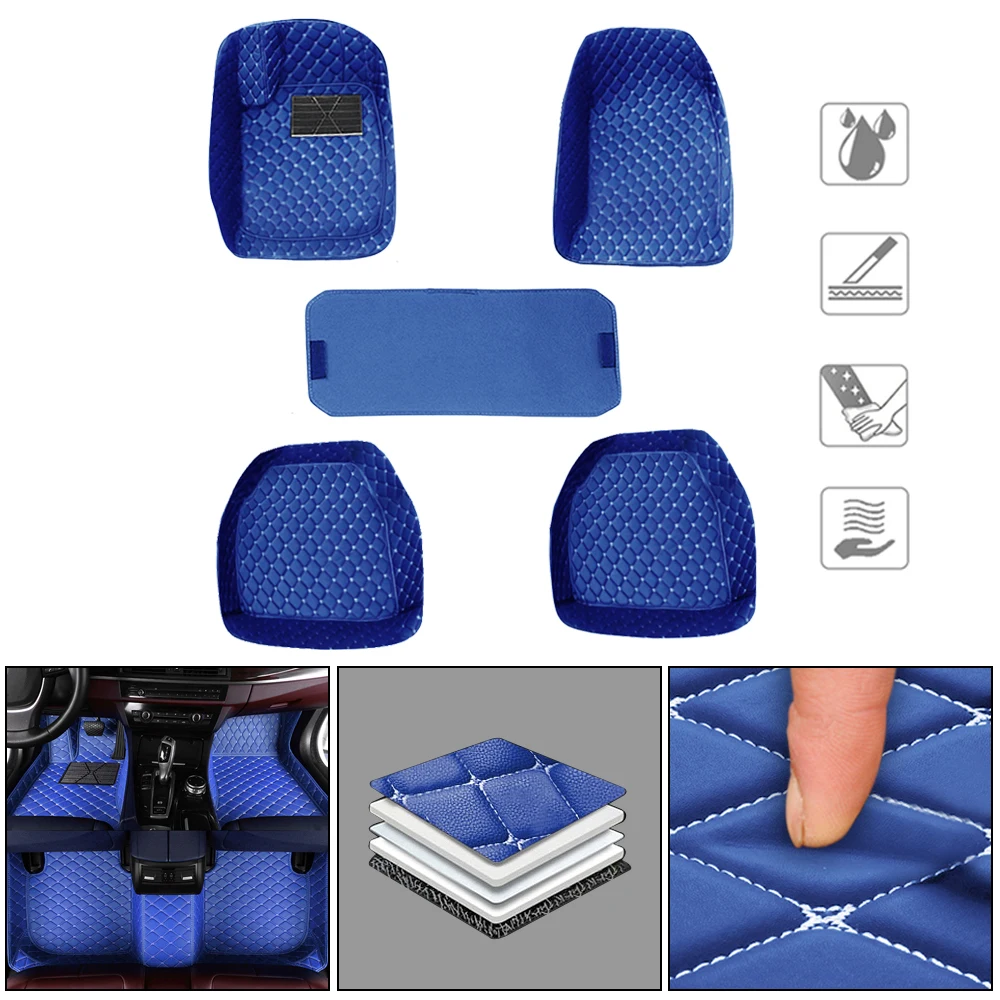 

Universal Car Floor Mats Suitable For All Foot Pad 5 Pcs Leather Waterproof Stain Resistant Soft Cushion Auto Parts